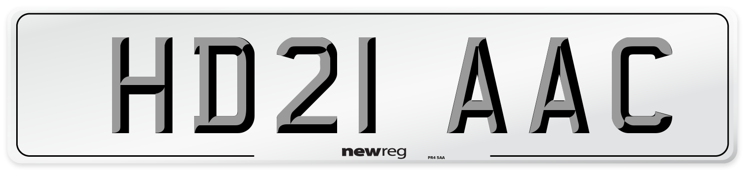 HD21 AAC Number Plate from New Reg